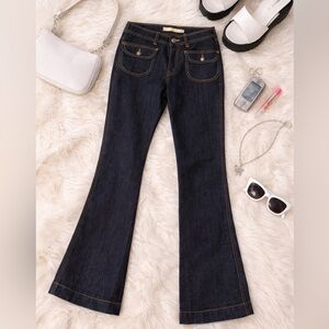 Boom Boom Women’s Size 5 Dark Wash Flare Jeans Y2K Style